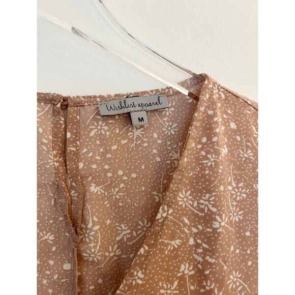 Wishlist Mauve Blush Ruffle Peplum Blouse Size Medium - Picture 2 of 9